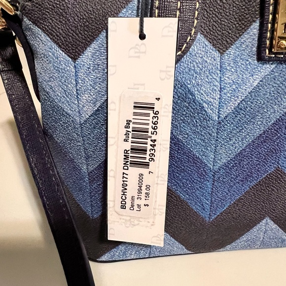 Dooney & Bourke Denim Chevron Ruby Bag - NWT - Picture 9 of 9